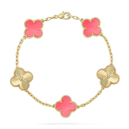 [⭐Haelin Jewelry] CLOVER 5 MOTIFS  PINK MOP BRACELET COLLECTION