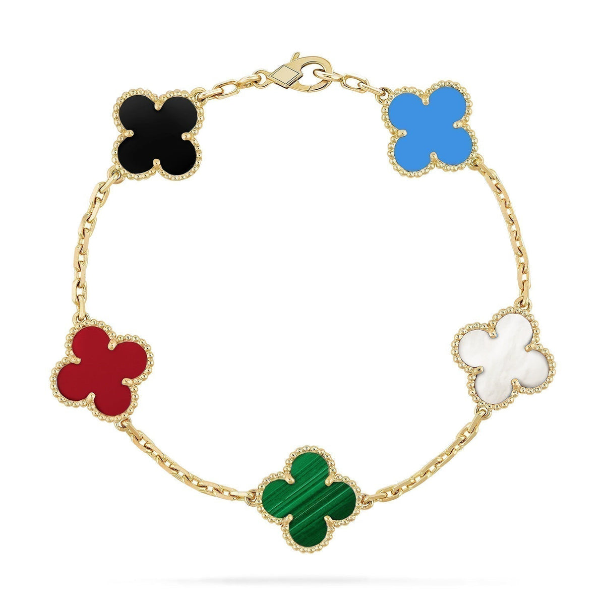 [⭐Haelin Jewelry]CLOVER 5 MOTIFS MULTICOLOR BRACELET