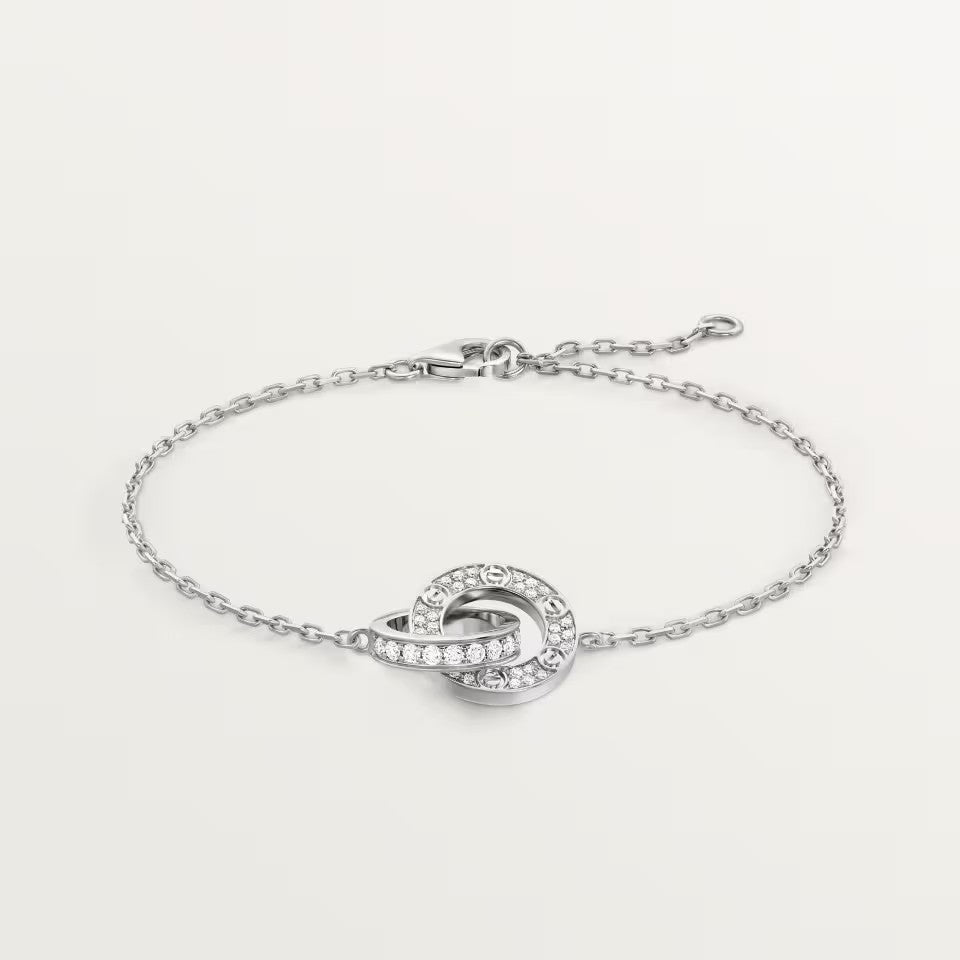 [⭐Haelin Jewelry]LOVE DOUBLE RING FULL DIAMOND BRACELET