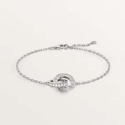 [⭐Haelin Jewelry]LOVE DOUBLE RING FULL DIAMOND BRACELET
