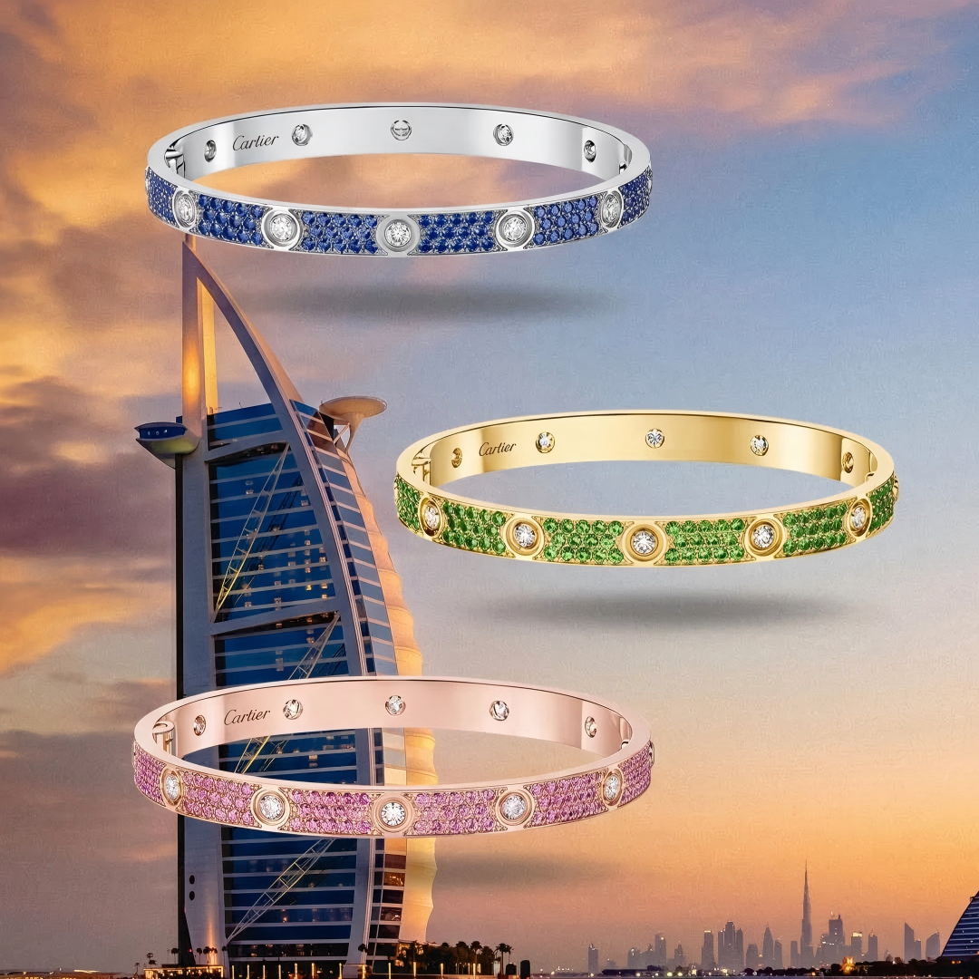 [⭐Haelin Jewelry]2026 PAVE GEMSTONE LOVE BRACELET 6.1MM 10 DIAMONDS
