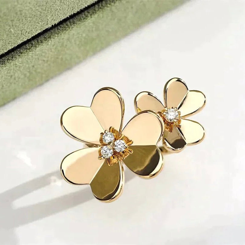 [⭐Haelin Jewelry]CLOVER COMOS GOLD DIAMOND RING