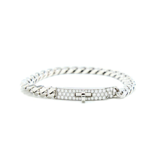 [⭐Haelin Jewelry]KELLY CHAIN SILVER DIAMOND BRACELET