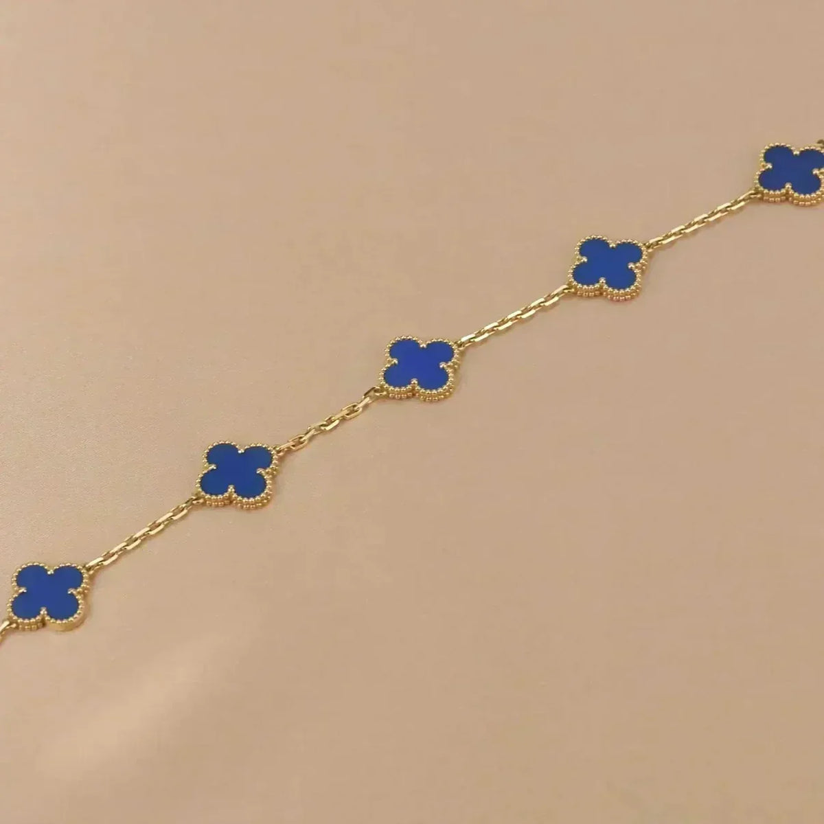 [⭐Haelin Jewelry] CLOVER 5 MOTIF BLUE AGATE BRACELET COLLECTION