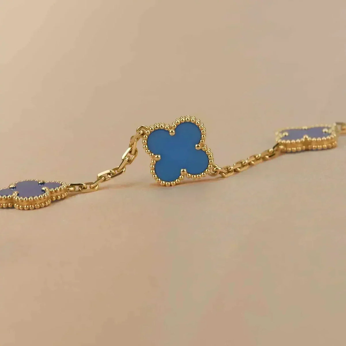 [⭐Haelin Jewelry] CLOVER 5 MOTIF BLUE AGATE BRACELET COLLECTION