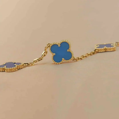 [⭐Haelin Jewelry] CLOVER 5 MOTIF BLUE AGATE BRACELET COLLECTION