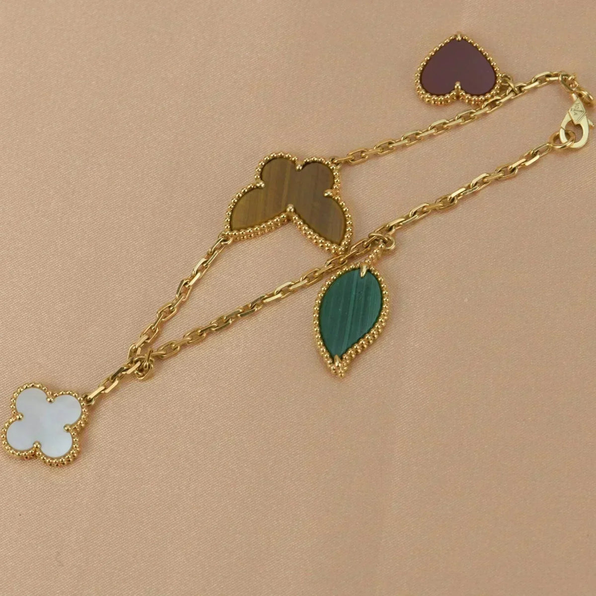 [⭐Haelin Jewelry]LUCKY SPRING 5 MOTIF GOLD BRACELET