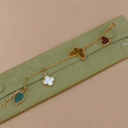 [⭐Haelin Jewelry]LUCKY SPRING 5 MOTIF GOLD BRACELET