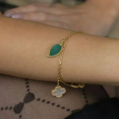 [⭐Haelin Jewelry]LUCKY SPRING 5 MOTIF GOLD BRACELET