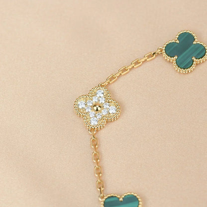 [⭐Haelin Jewelry] CLOVER 5 MOTIF MALACHITE BRACELET COLLECTION