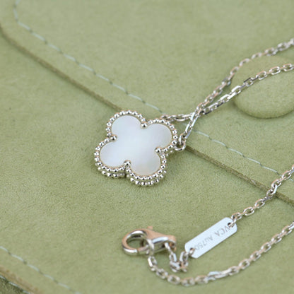 [⭐Haelin Jewelry]CLOVER  15MM WHITE MOTHER-OF-PEARL SILVER
