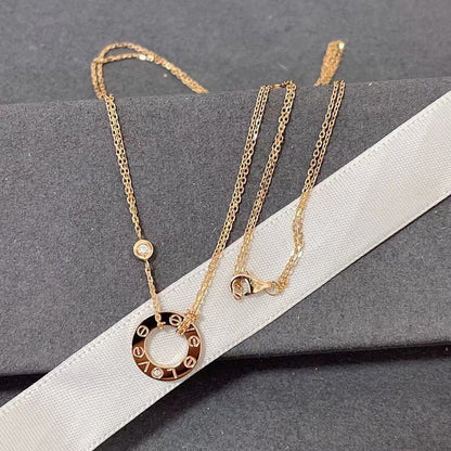 [⭐Haelin Jewelry]LOVE NECKLACE 16MM 2 DIAMONDS