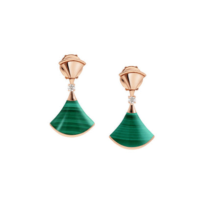 [⭐Haelin Jewelry]DREAM MALACHITE PINK GOLD EARRINGS