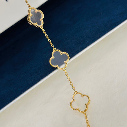 [⭐Haelin Jewelry]CLOVER 5 MOTIF ROCK CRYSTAL BRACELET