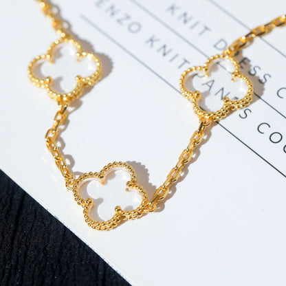 [⭐Haelin Jewelry]CLOVER 5 MOTIF ROCK CRYSTAL BRACELET