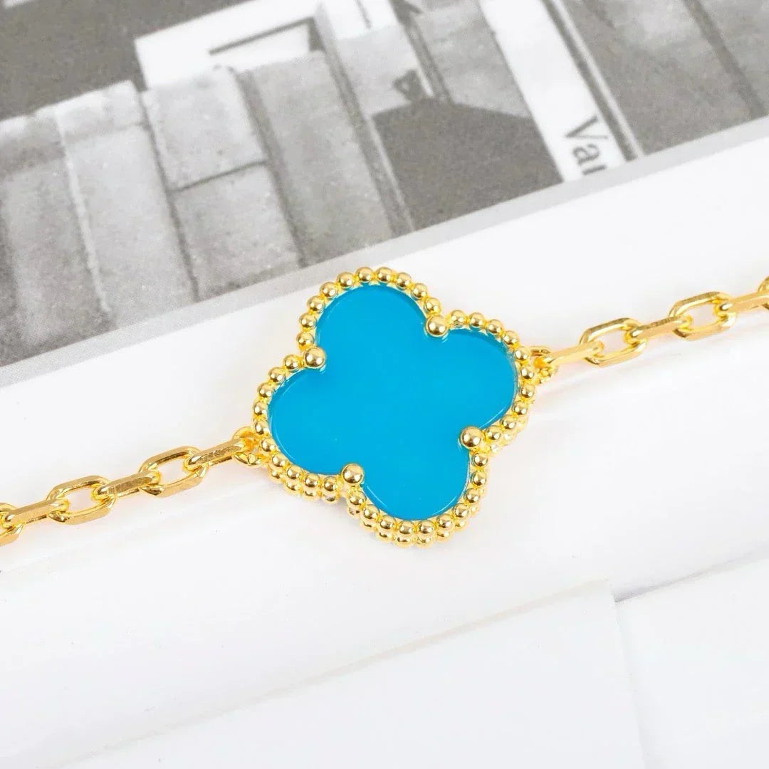 [⭐Haelin Jewelry] CLOVER 5 MOTIF TURQUOISE BRACELET COLLECTION
