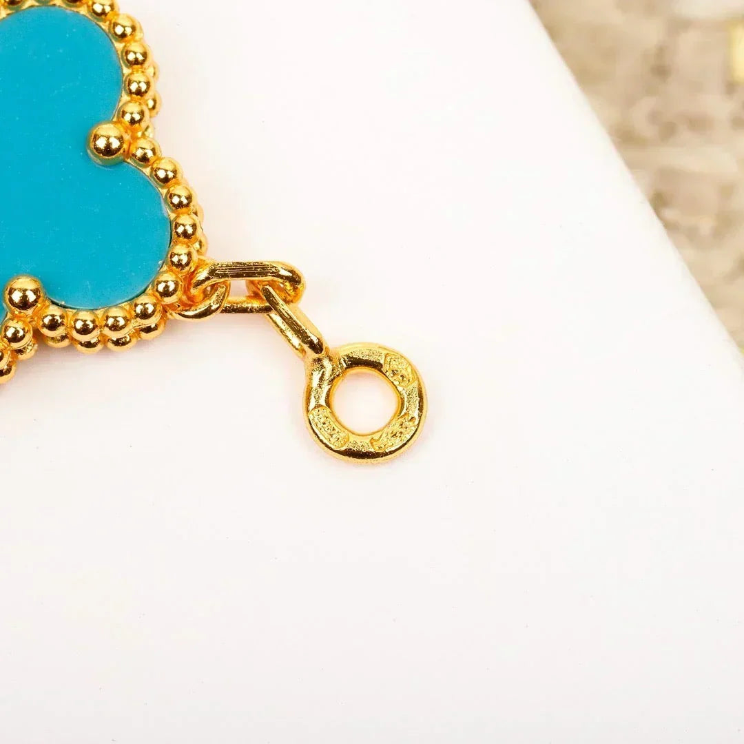 [⭐Haelin Jewelry] CLOVER 5 MOTIF TURQUOISE BRACELET COLLECTION