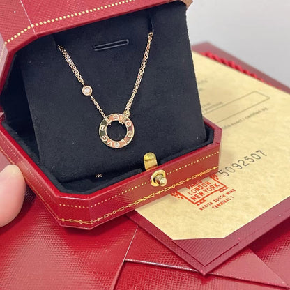 [⭐Haelin Jewelry]LOVE NECKLACE 16MM 2 DIAMONDS