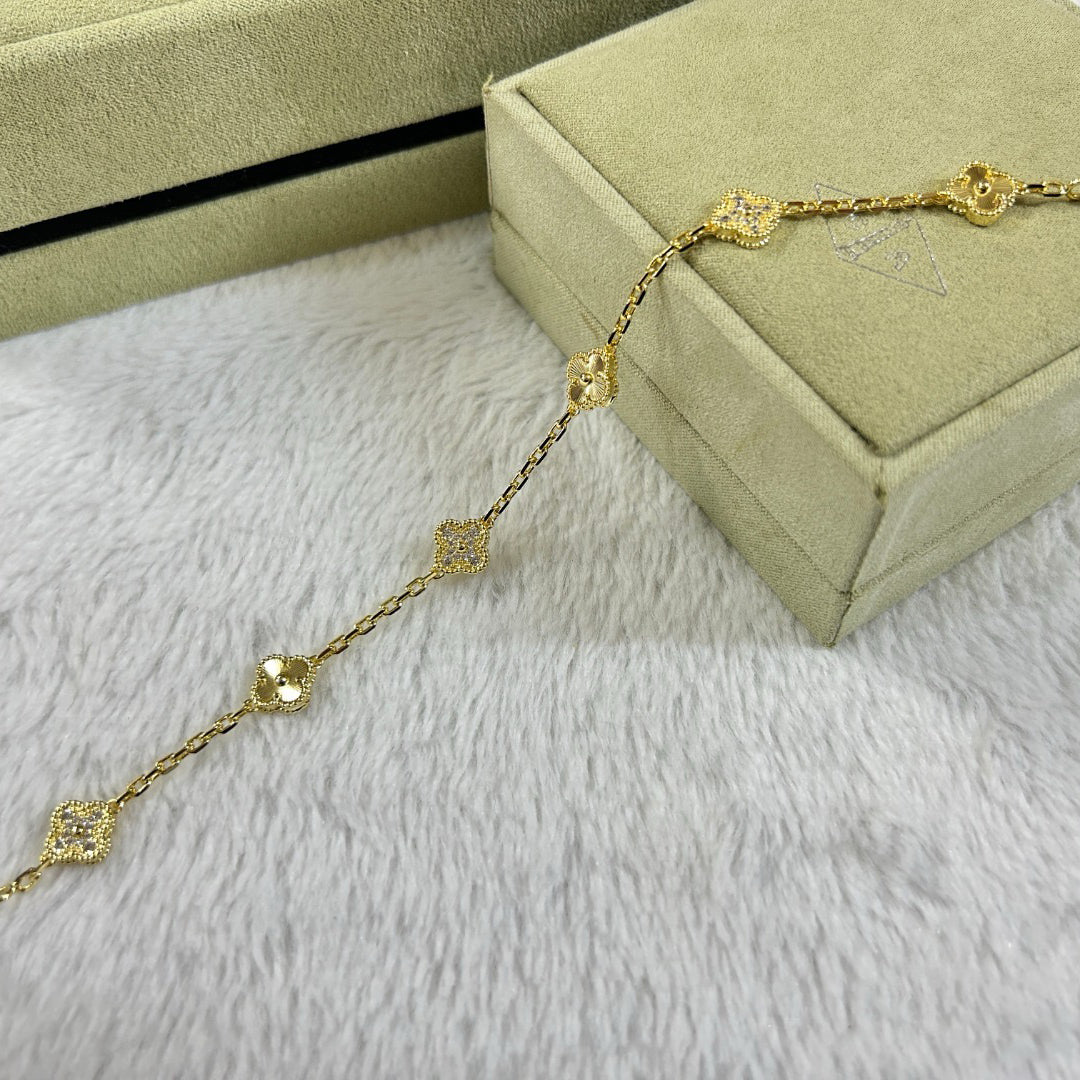 [⭐Haelin Jewelry]CLOVER 6 MOTIF DIAMOND LASER BRACELET