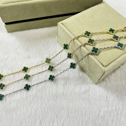 [⭐Haelin Jewelry]CLOVER 6 MOTIF MALACHITE BRACELET