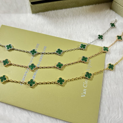 [⭐Haelin Jewelry]CLOVER 6 MOTIF MALACHITE BRACELET