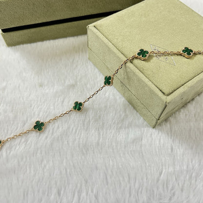 [⭐Haelin Jewelry]CLOVER 6 MOTIF MALACHITE BRACELET