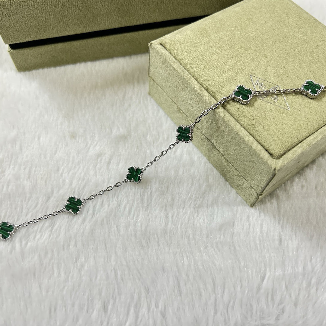 [⭐Haelin Jewelry]CLOVER 6 MOTIF MALACHITE BRACELET