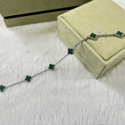 [⭐Haelin Jewelry]CLOVER 6 MOTIF MALACHITE BRACELET
