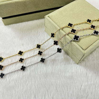 [⭐Haelin Jewelry]CLOVER 6 MOTIF  ONYXS BRACELET