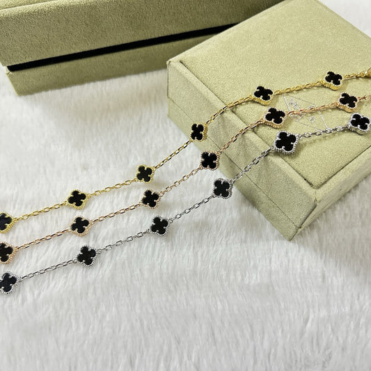 [⭐Haelin Jewelry]CLOVER 6 MOTIF  ONYXS BRACELET