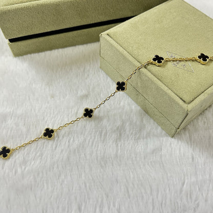 [⭐Haelin Jewelry]CLOVER 6 MOTIF  ONYXS BRACELET