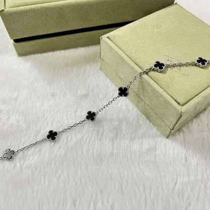 [⭐Haelin Jewelry]CLOVER 6 MOTIF  ONYXS BRACELET