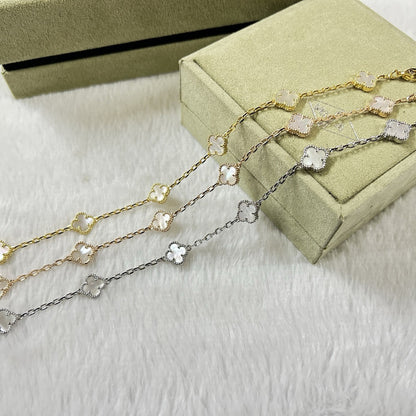 [⭐Haelin Jewelry]CLOVER 6 MOTIF WHITE MOP BRACELET