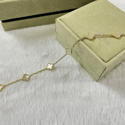 [⭐Haelin Jewelry]CLOVER 6 MOTIF WHITE MOP BRACELET