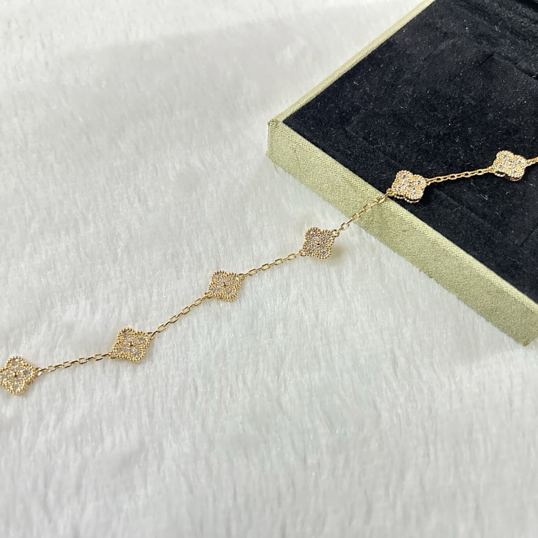 [⭐Haelin Jewelry]CLOVER 6 MOTIF DIAMOND BRACELET