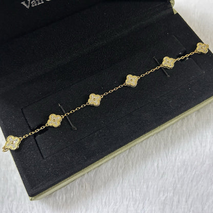 [⭐Haelin Jewelry]CLOVER 6 MOTIF DIAMOND BRACELET