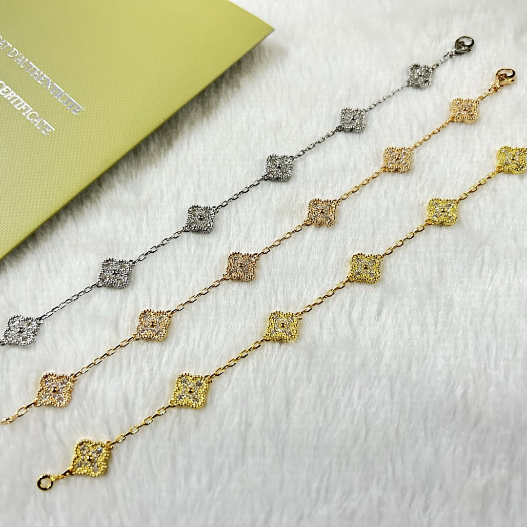 [⭐Haelin Jewelry]CLOVER 6 MOTIF DIAMOND BRACELET