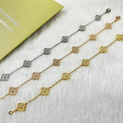 [⭐Haelin Jewelry]CLOVER 6 MOTIF DIAMOND BRACELET