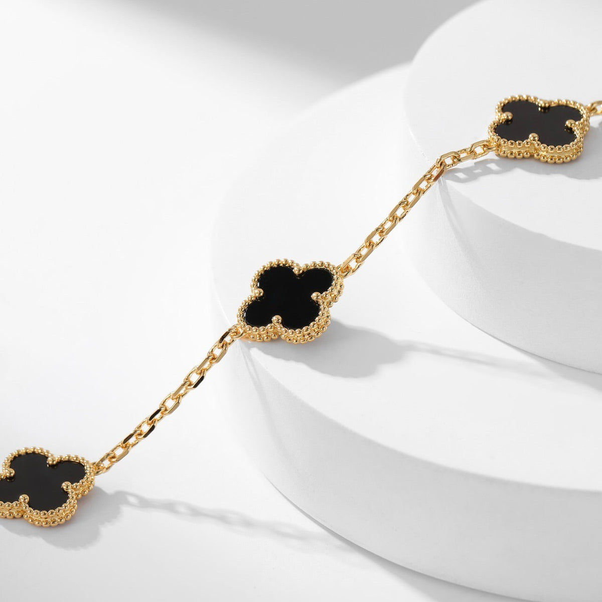 [⭐Haelin Jewelry]CLOVER 10 MOTIFS ONYX NECKLACE