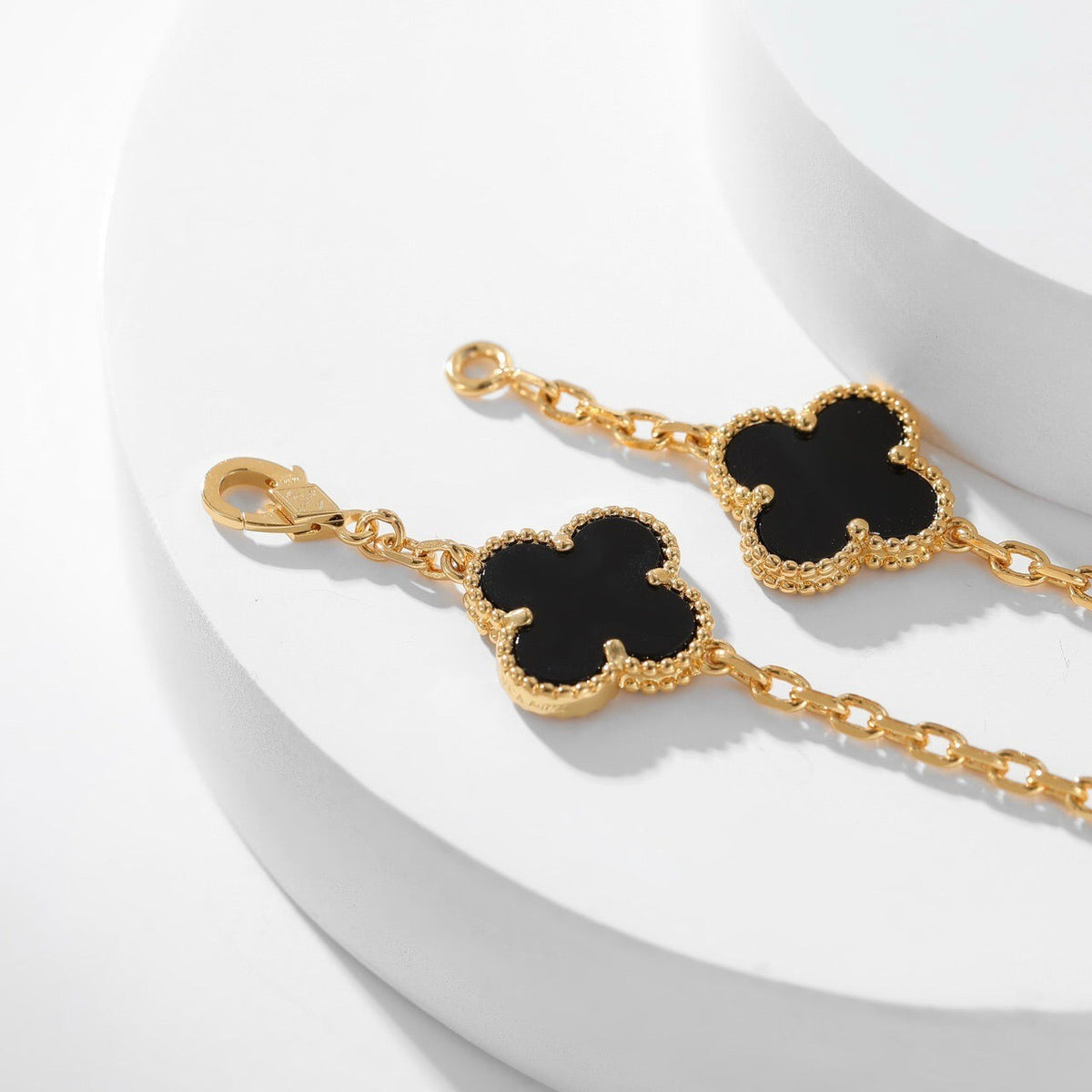 [⭐Haelin Jewelry]CLOVER 10 MOTIFS ONYX NECKLACE