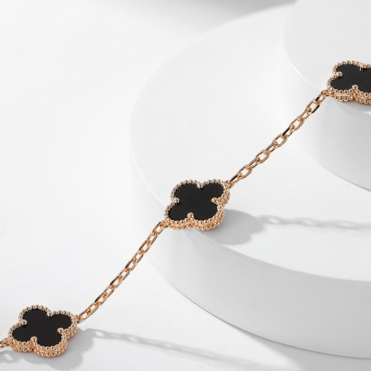 [⭐Haelin Jewelry]CLOVER 10 MOTIFS ONYX NECKLACE