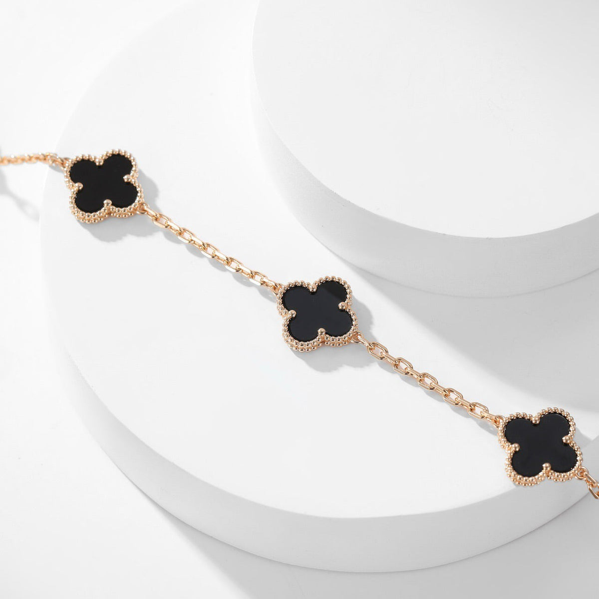 [⭐Haelin Jewelry]CLOVER 10 MOTIFS ONYX NECKLACE