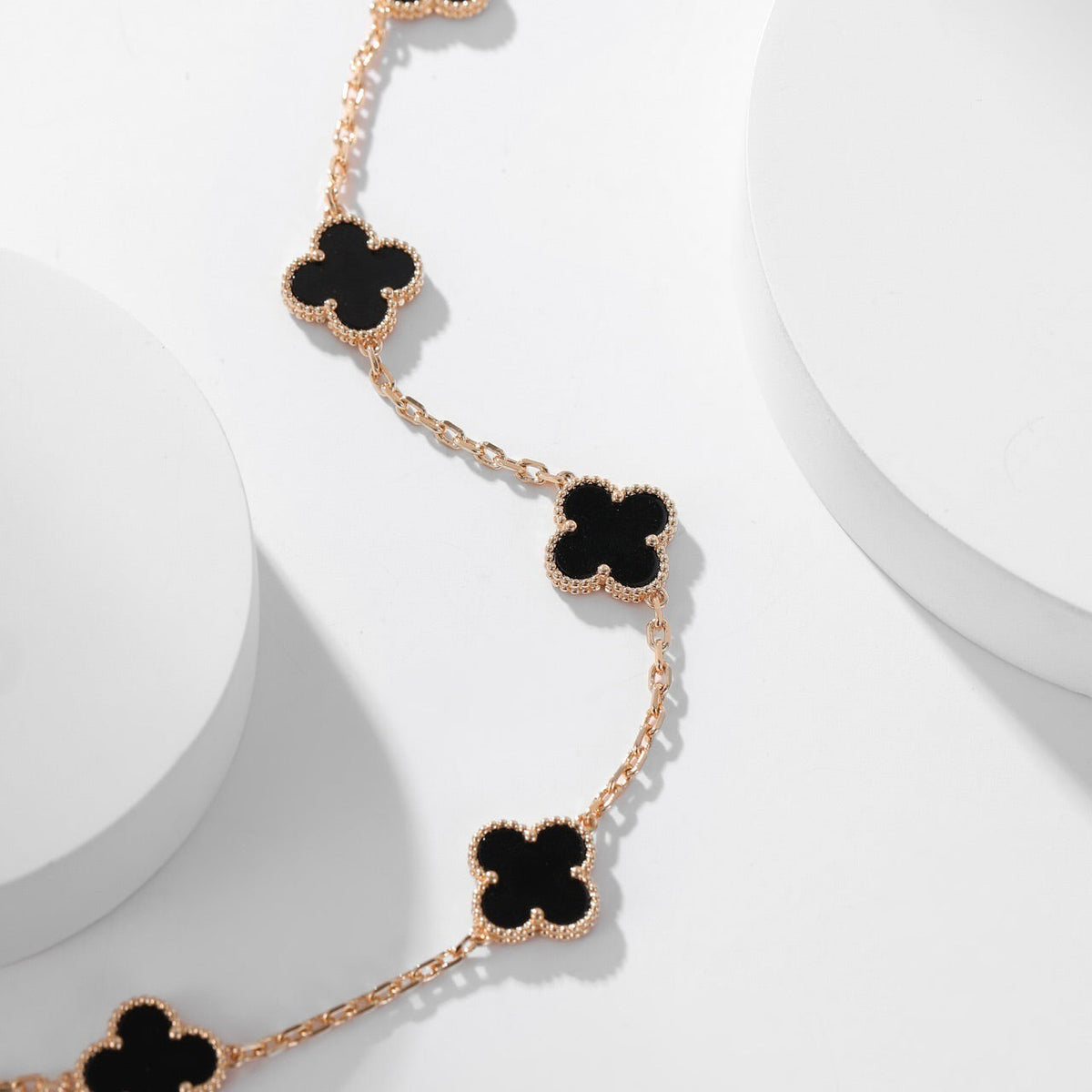 [⭐Haelin Jewelry]CLOVER 10 MOTIFS ONYX NECKLACE