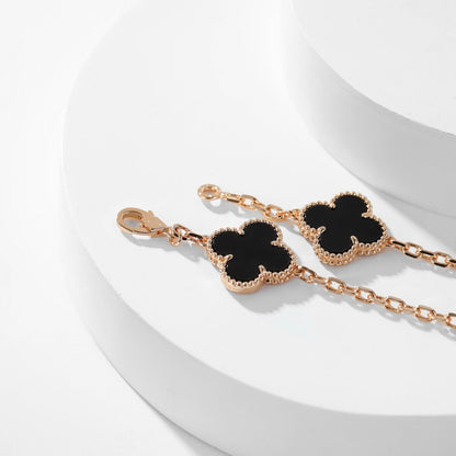 [⭐Haelin Jewelry]CLOVER 10 MOTIFS ONYX NECKLACE