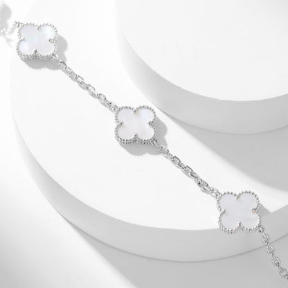 [⭐Haelin Jewelry]CLOVER 10 MOTIFS WHITE MOTHER OF PEARL NECKLACE