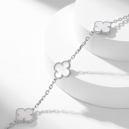[⭐Haelin Jewelry]CLOVER 10 MOTIFS WHITE MOTHER OF PEARL NECKLACE