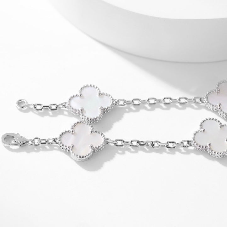 [⭐Haelin Jewelry]CLOVER 10 MOTIFS WHITE MOTHER OF PEARL NECKLACE