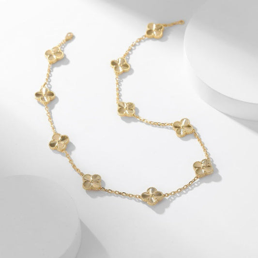 [⭐Haelin Jewelry]CLOVER 10 MOTIFS LASER NECKLACE