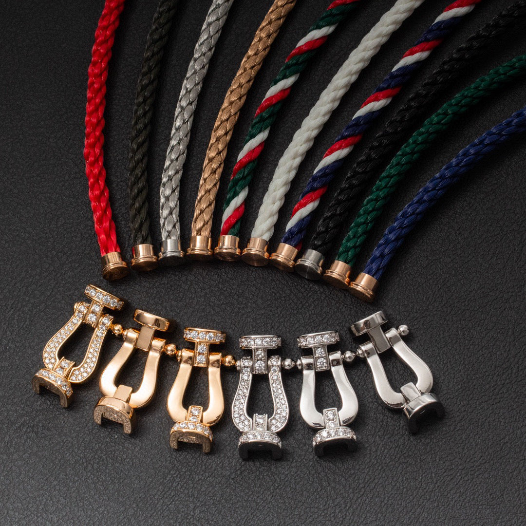 [⭐Haelin Jewelry]FORCE LARGE HORSESHOE FULL DIAMOND BRACELET GOLD