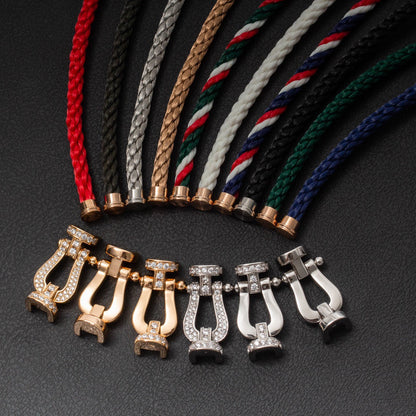[⭐Haelin Jewelry]FORCE LARGE HORSESHOE FULL DIAMOND BRACELET GOLD